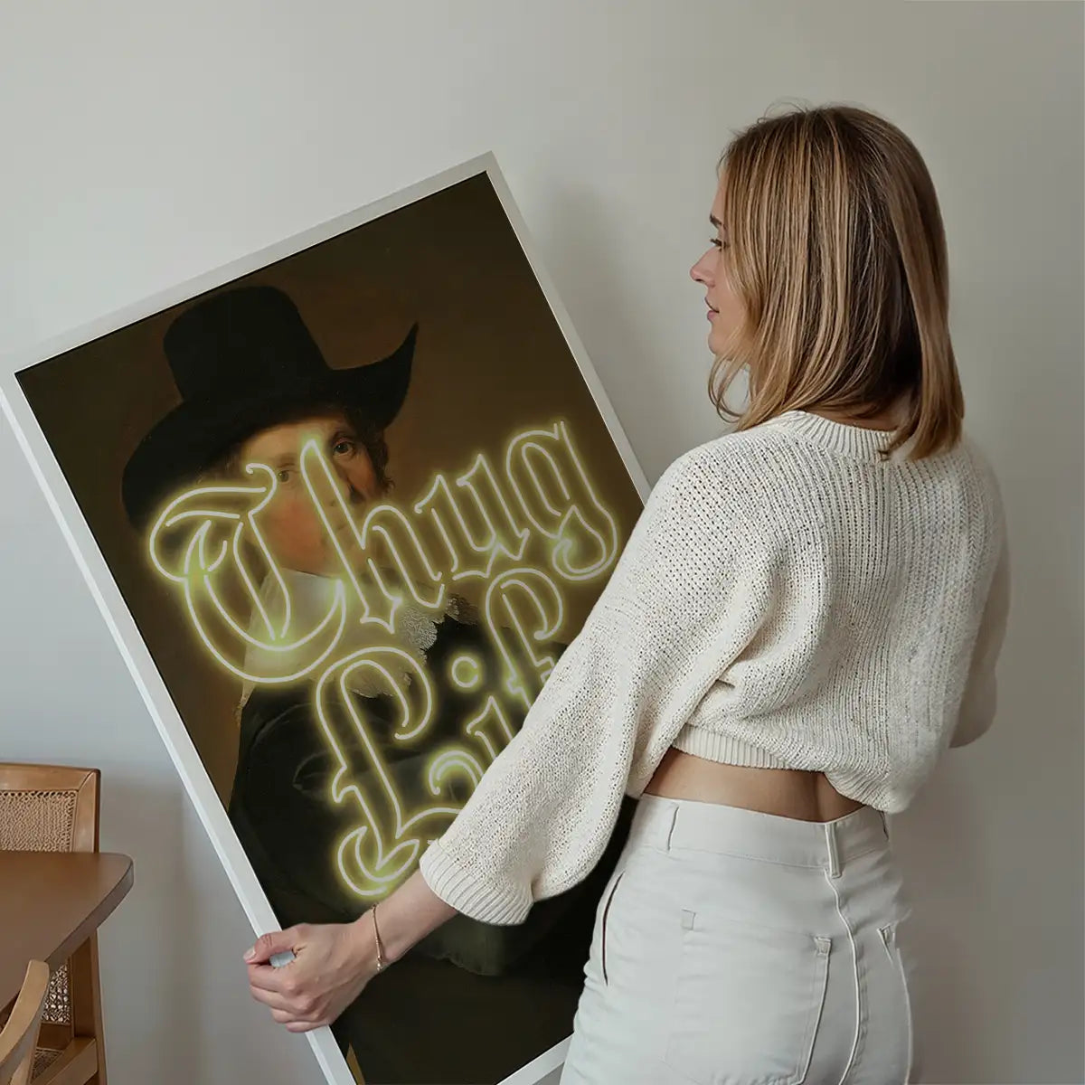 Thug Life Neon Altered Art Print