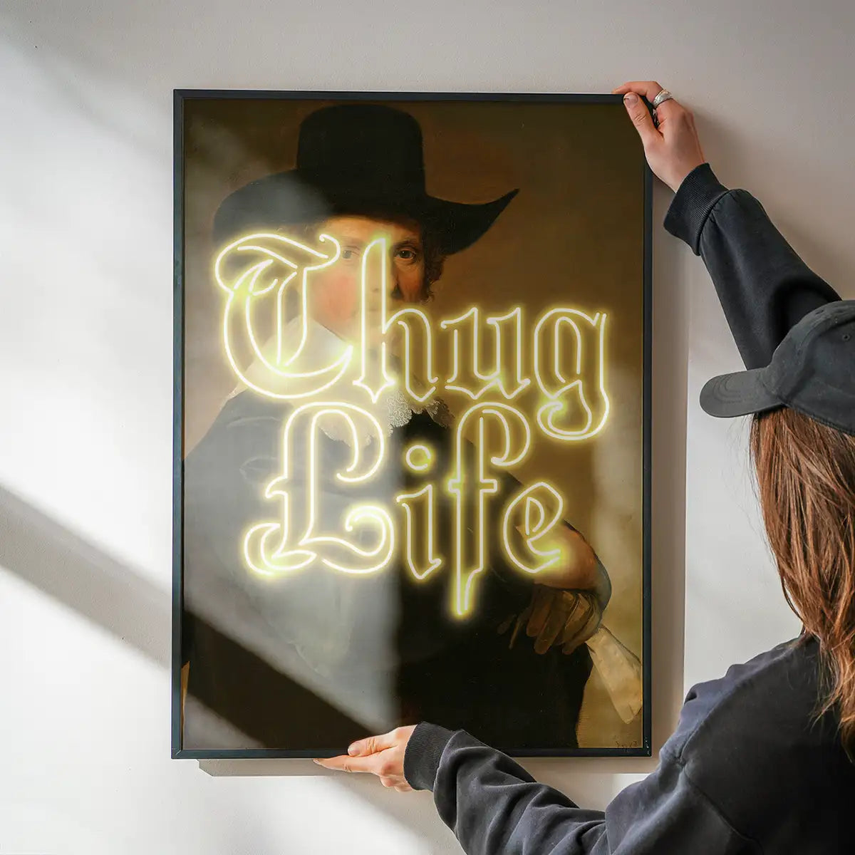 Thug Life Neon Altered Art Print