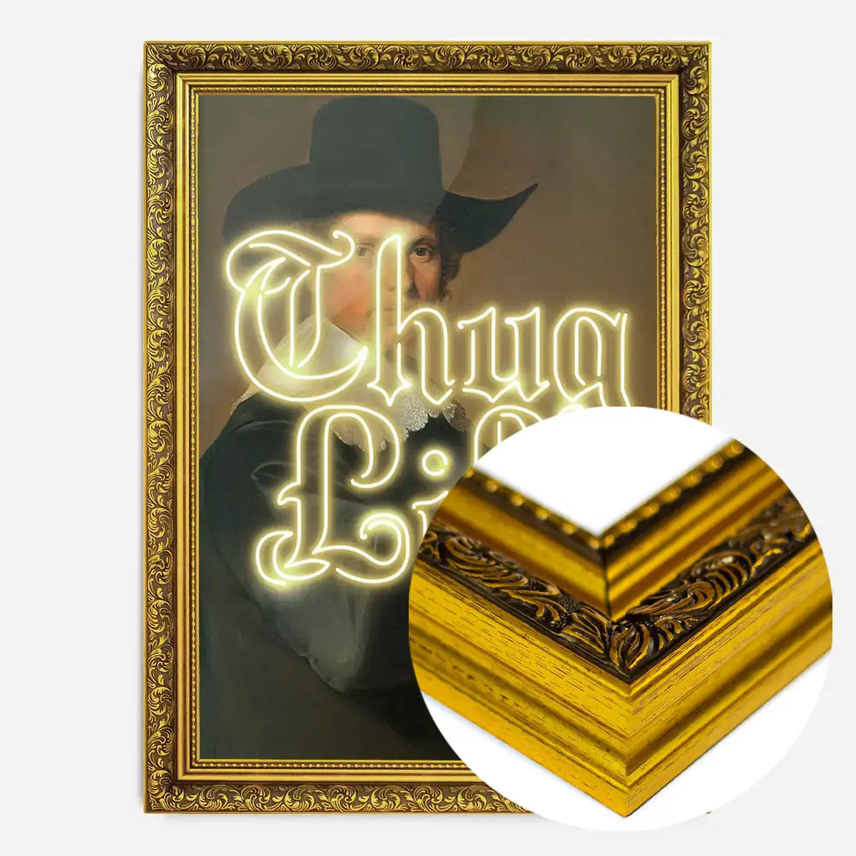 Thug Life Neon Altered Art Print