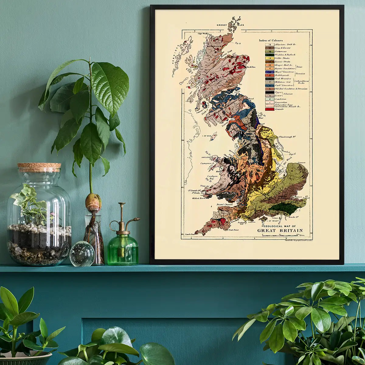 Great Britain Vintage Antique Map Print