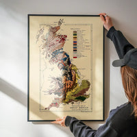 Great Britain Vintage Antique Map Print