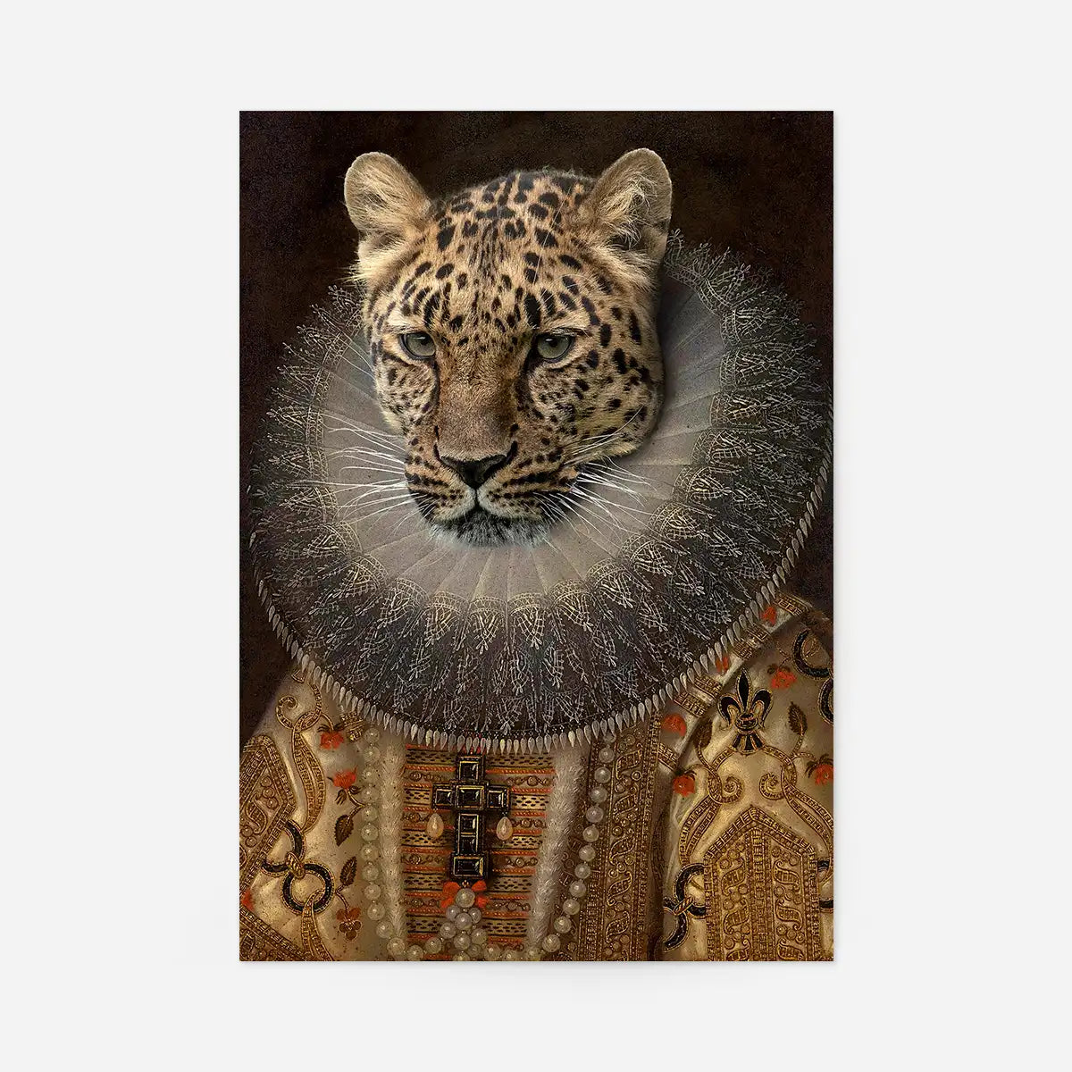 Queen Leopard Portrait Altered Art Print