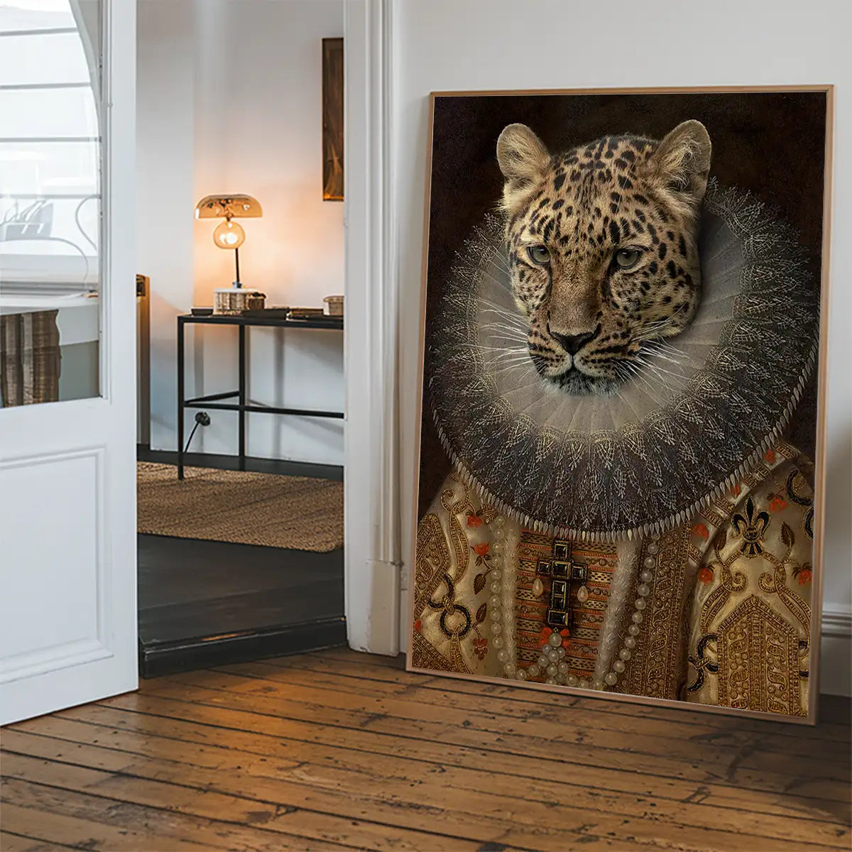 Queen Leopard Portrait Altered Art Print