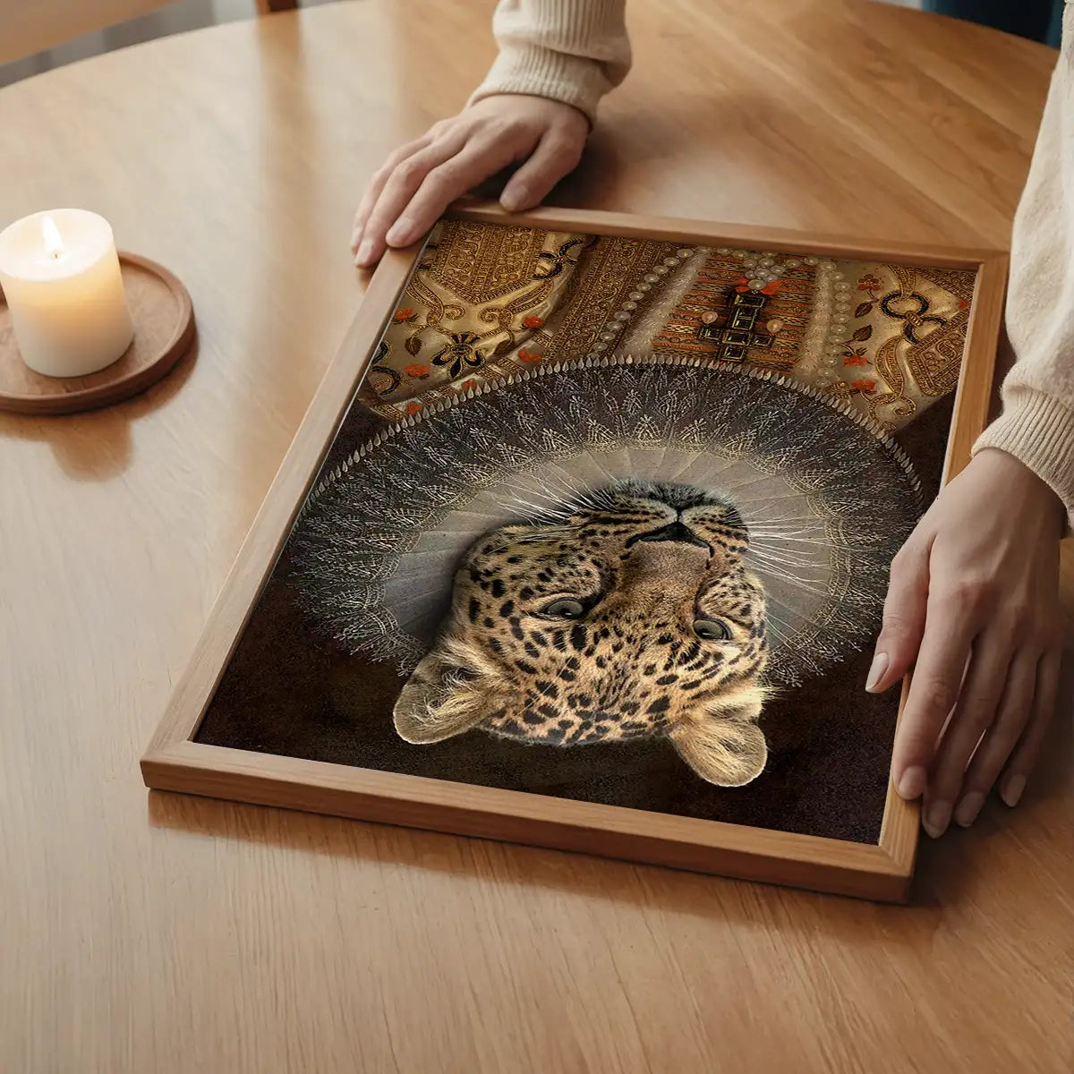 Queen Leopard Portrait Altered Art Print
