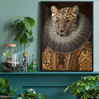 Queen Leopard Portrait Altered Art Print