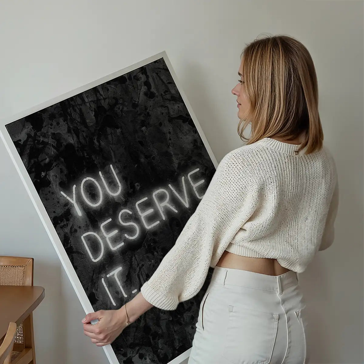 You Deserve It Neon Style Print