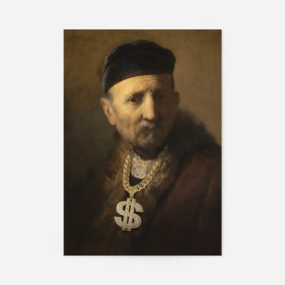 Gold Rap Chain Altered Art Print