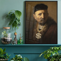 Gold Rap Chain Altered Art Print