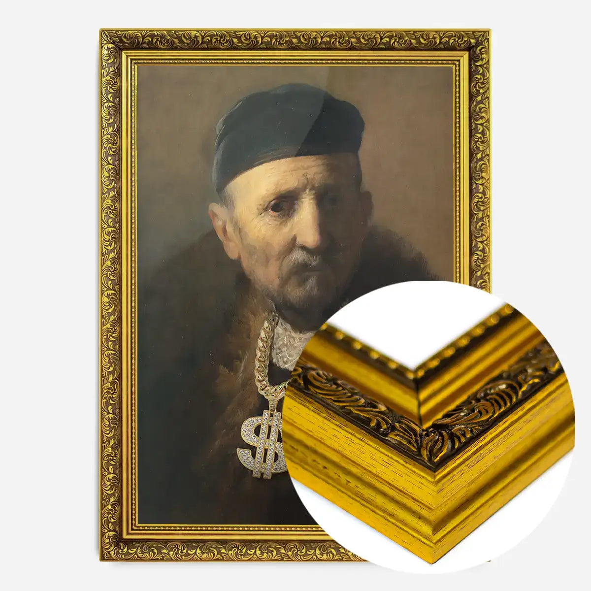 Gold Rap Chain Altered Art Print