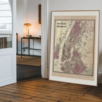 New York Brooklyn Vintage Antique Map Print
