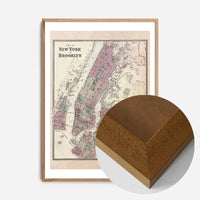 New York Brooklyn Vintage Antique Map Print