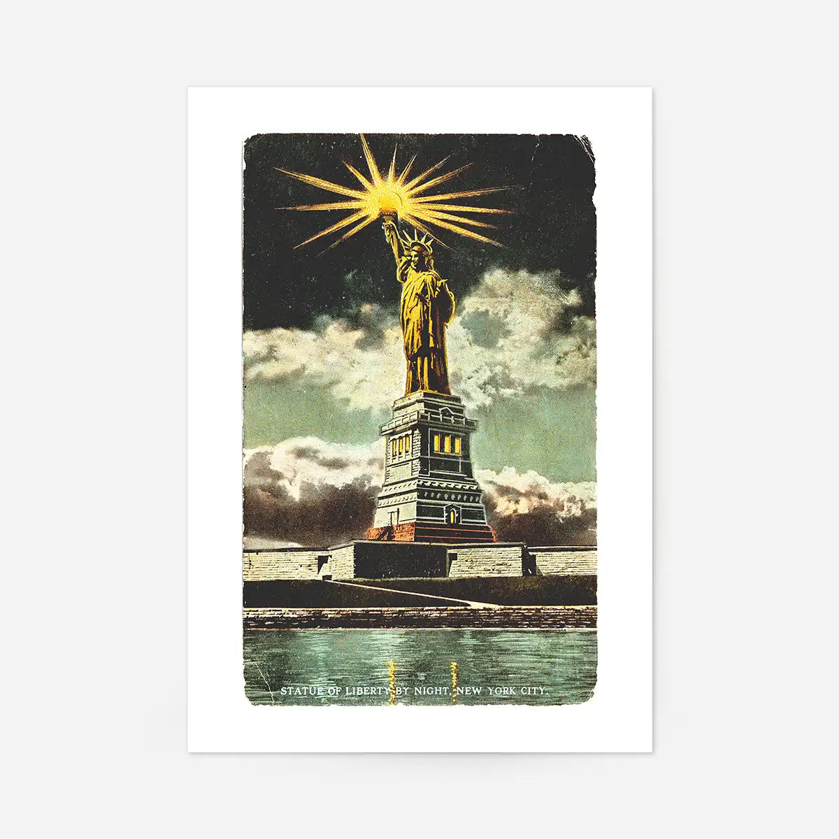 Statue Of Liberty Vintage Illustration Print
