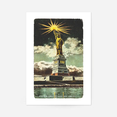 Statue Of Liberty Vintage Illustration Print