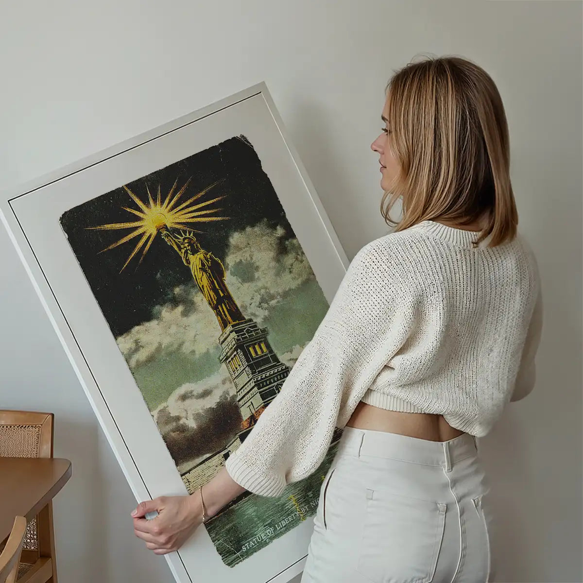 Statue Of Liberty Vintage Illustration Print