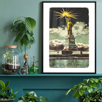 Statue Of Liberty Vintage Illustration Print