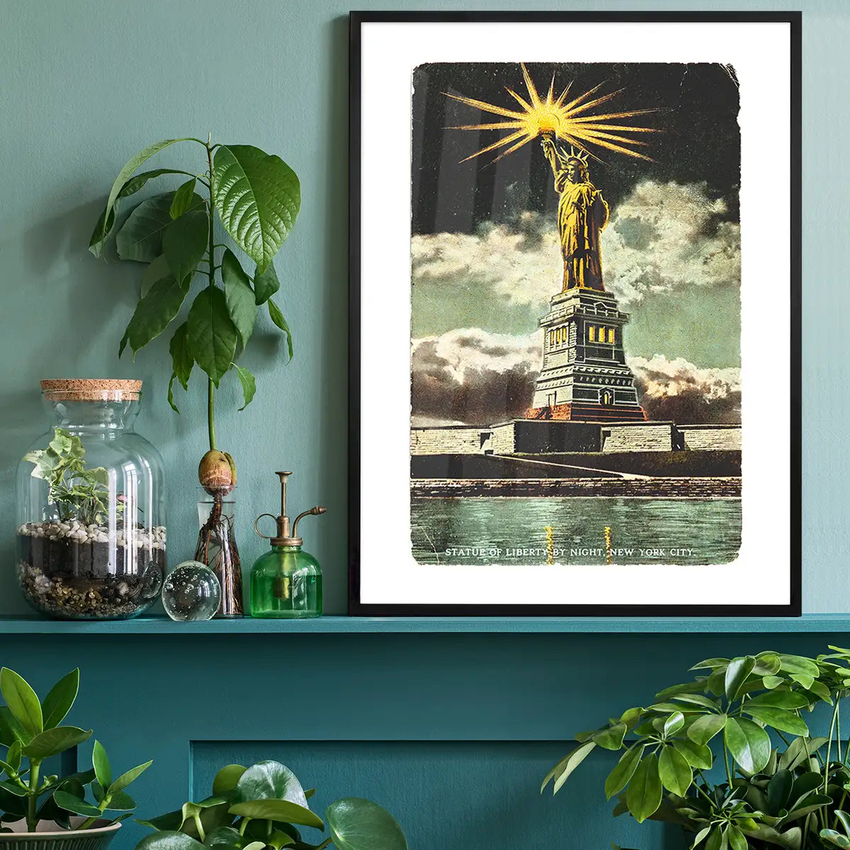 Statue Of Liberty Vintage Illustration Print