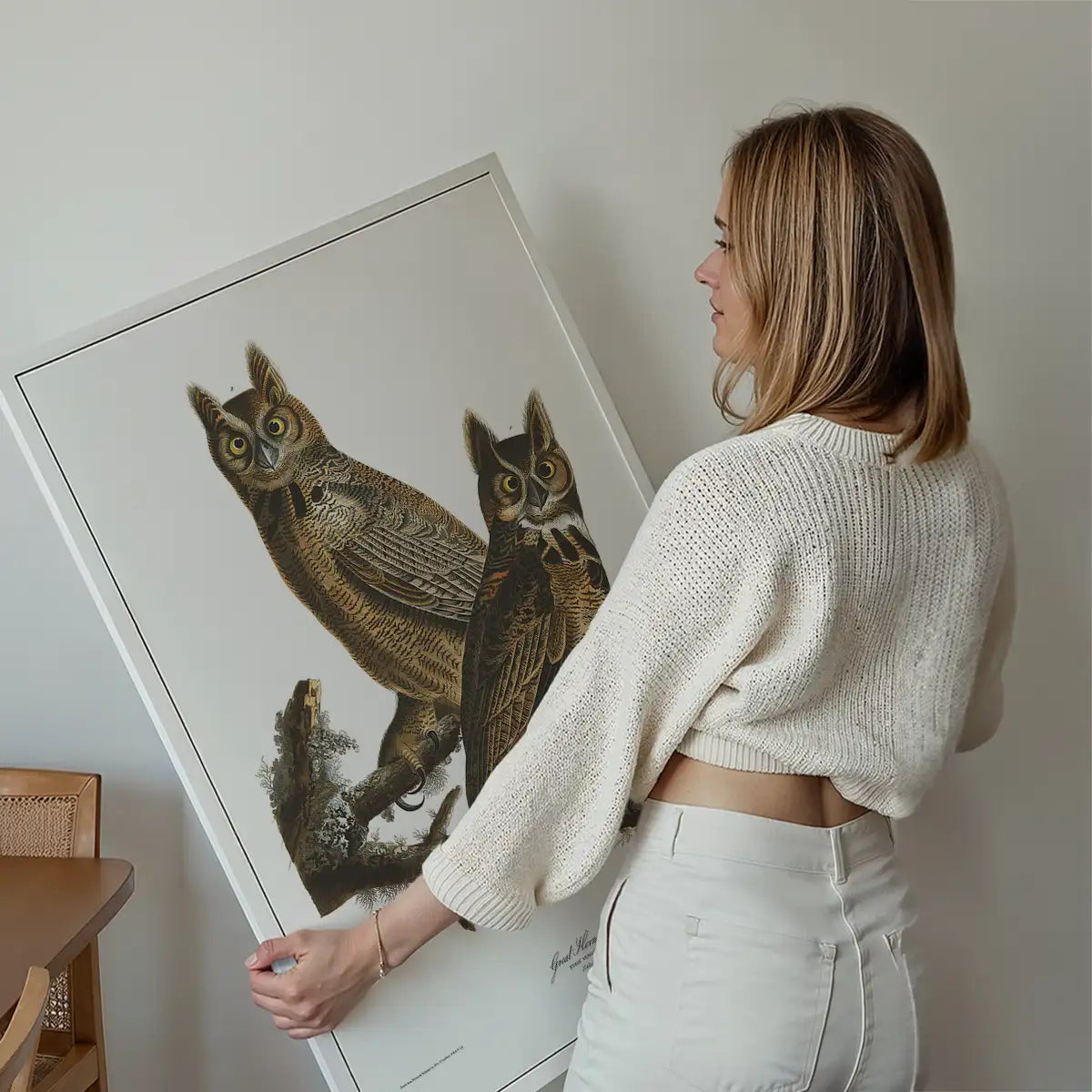 Great Horned Owl Vintage Antique Bird Print