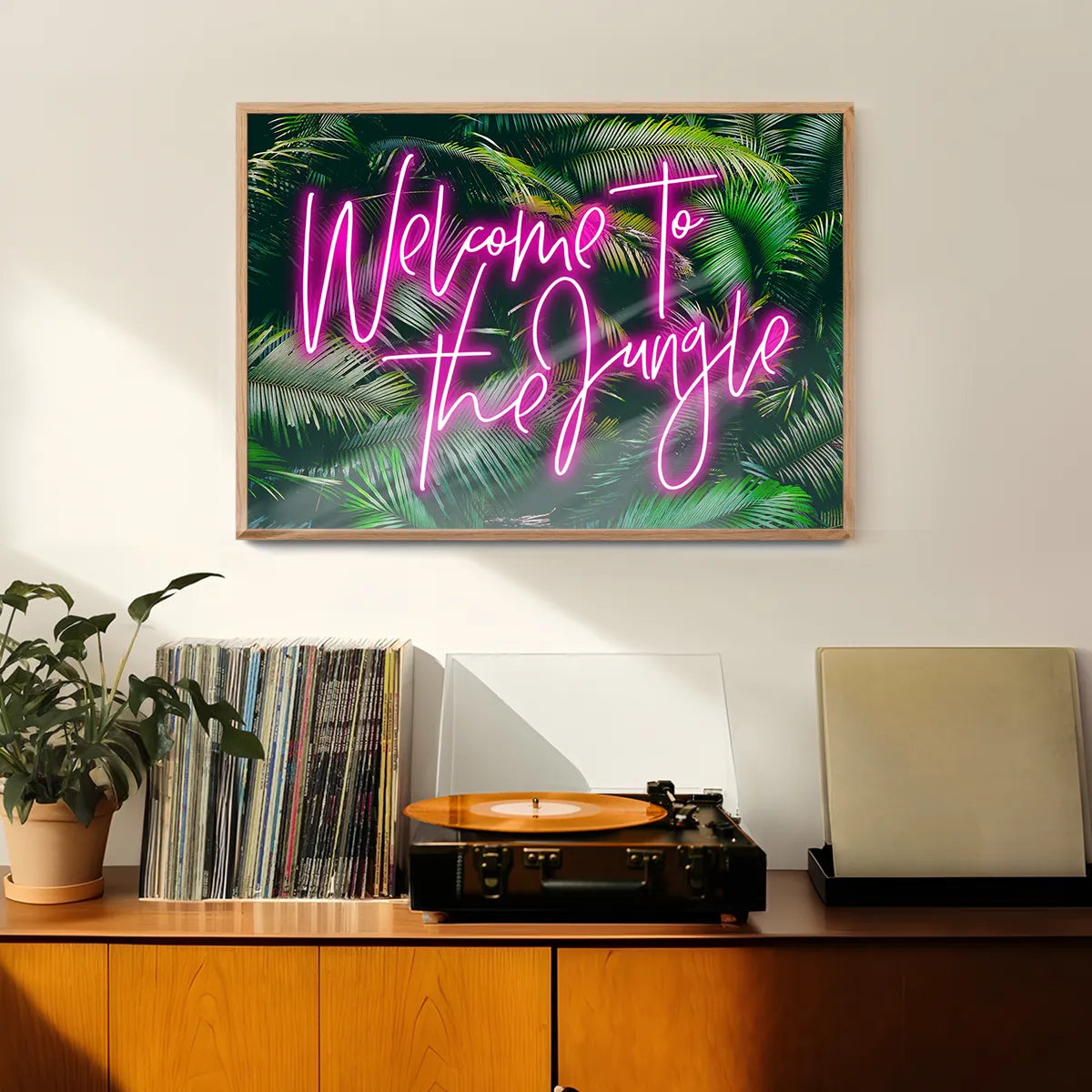 Welcome To The Jungle Tropical Neon Print