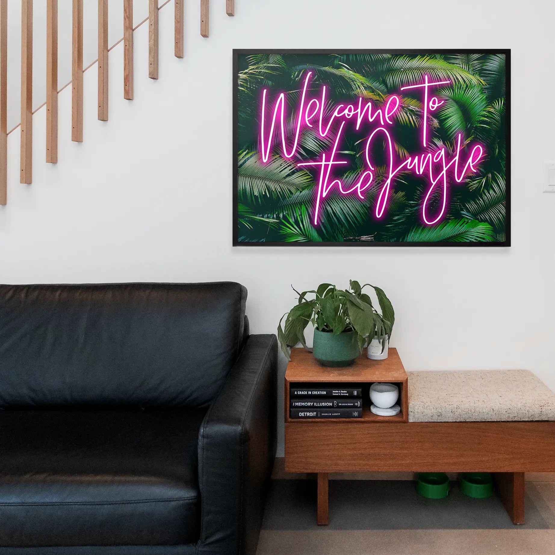 Welcome To The Jungle Tropical Neon Print