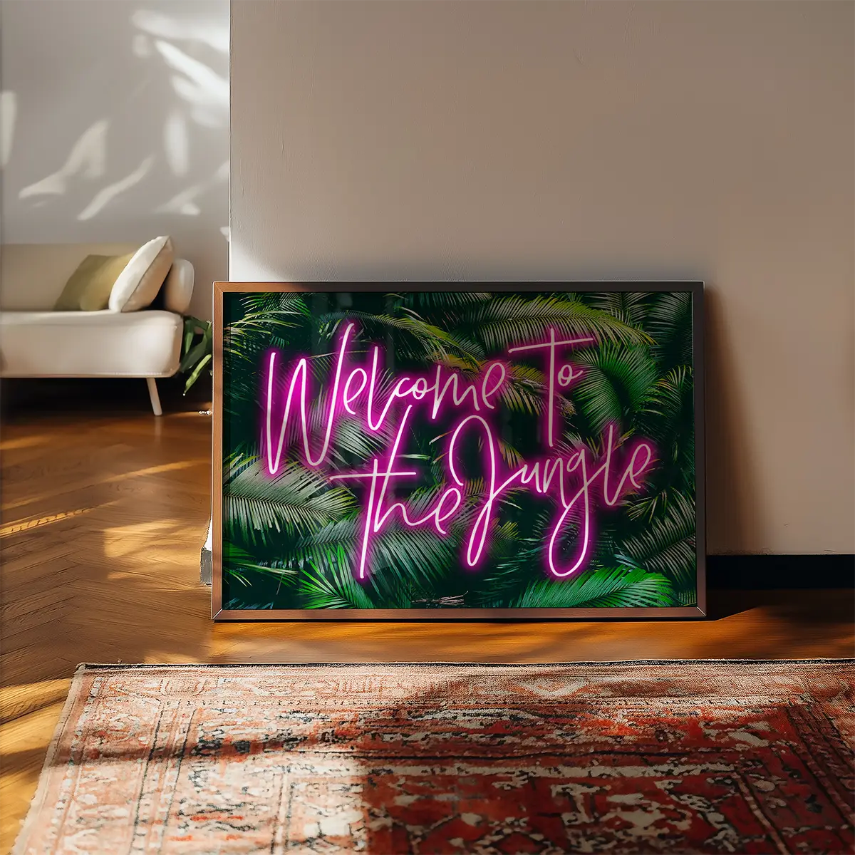 Welcome To The Jungle Tropical Neon Print