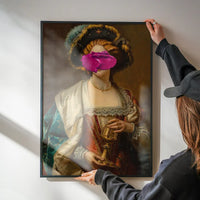 Paint Smudge Altered Art Portrait Print