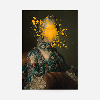 Paint Splat Altered Art Portrait Print