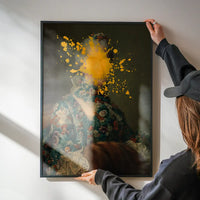 Paint Splat Face Altered Art Portrait Print