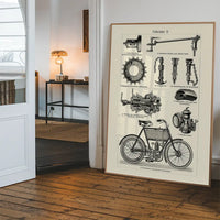 Vintage Bicycle Illustration Cycling Print