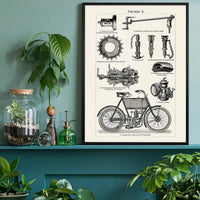 Vintage Bicycle Illustration Cycling Print