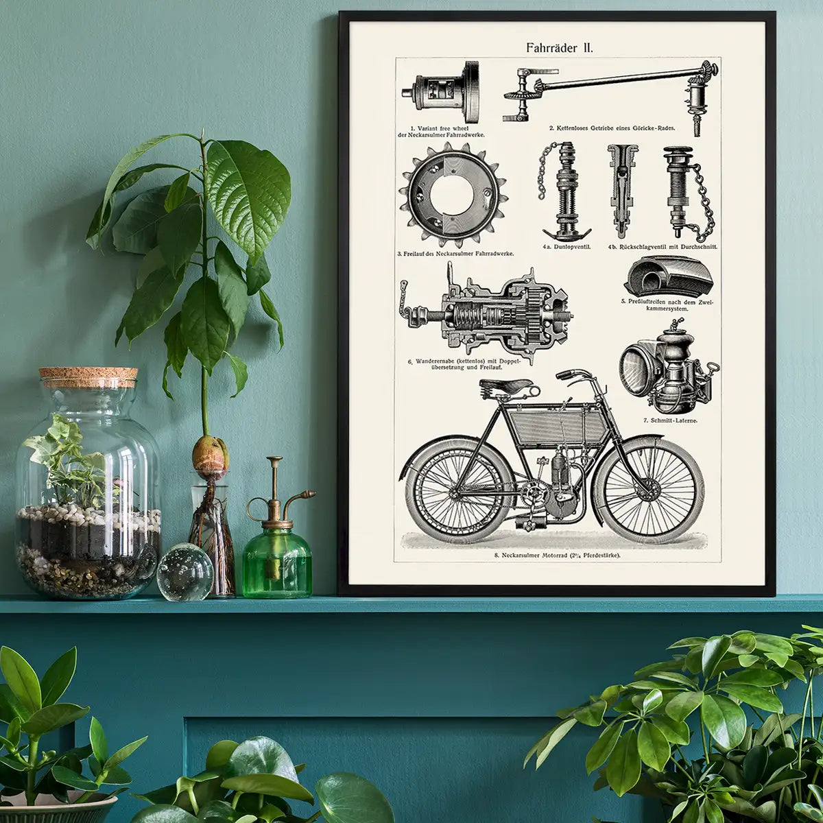 Vintage Bicycle Illustration Cycling Print