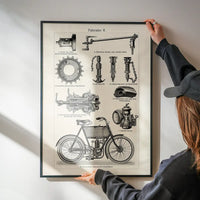 Vintage Bicycle Illustration Cycling Print