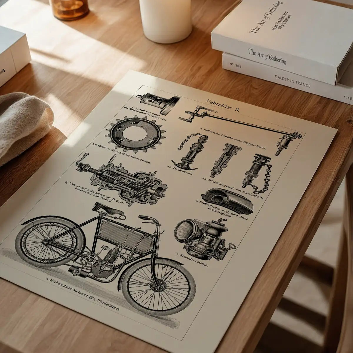 Vintage Bicycle Illustration Cycling Print