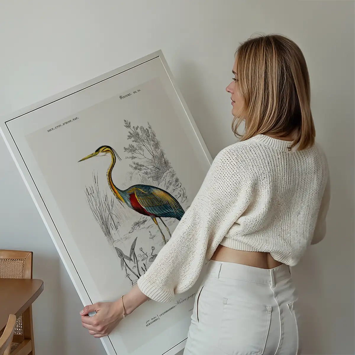 Heron Vintage Bird Print