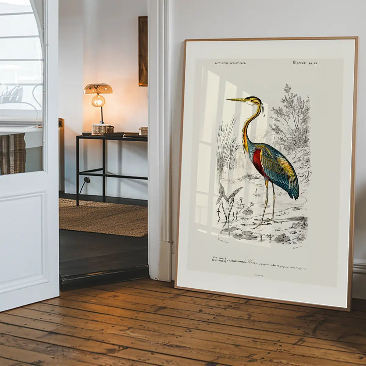 Heron Vintage Bird Print