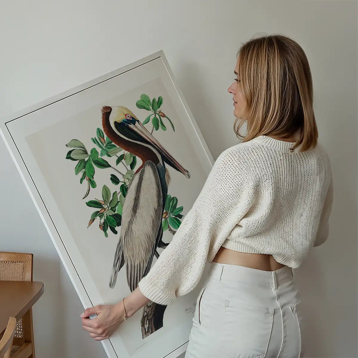 Brown Pelican Vintage Bird Print