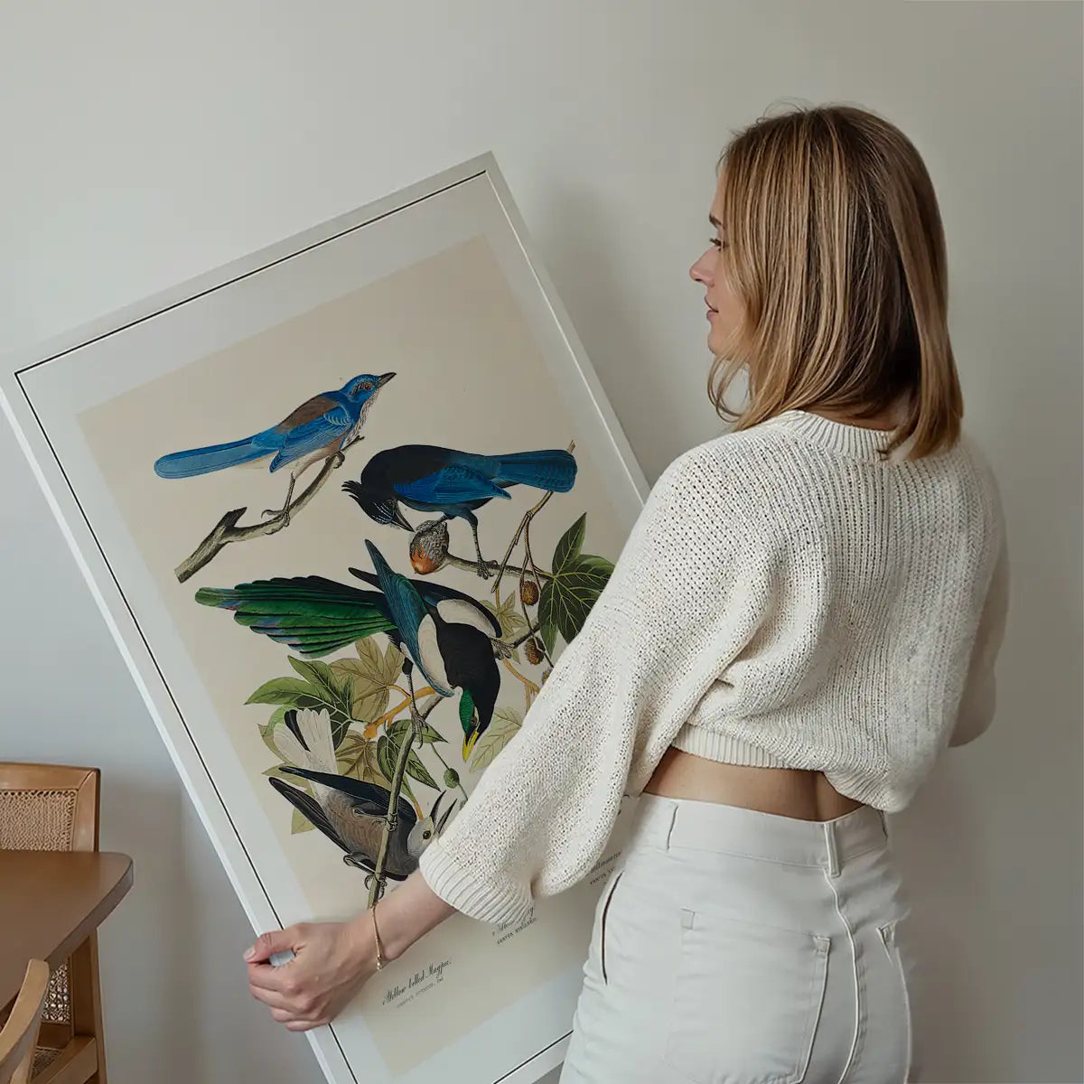 Five Birds Vintage Bird Print