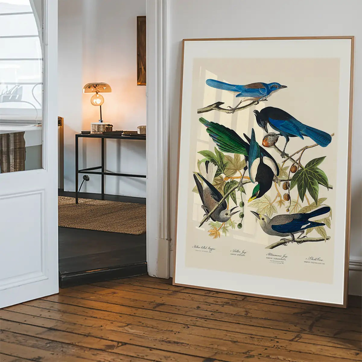 Five Birds Vintage Bird Print