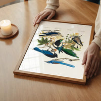 Five Birds Vintage Bird Print