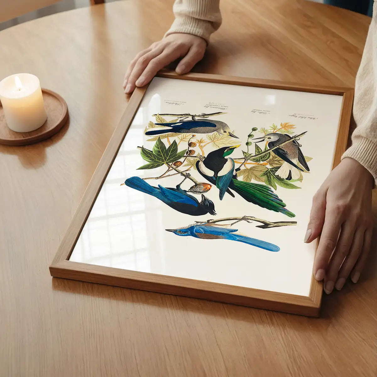 Five Birds Vintage Bird Print