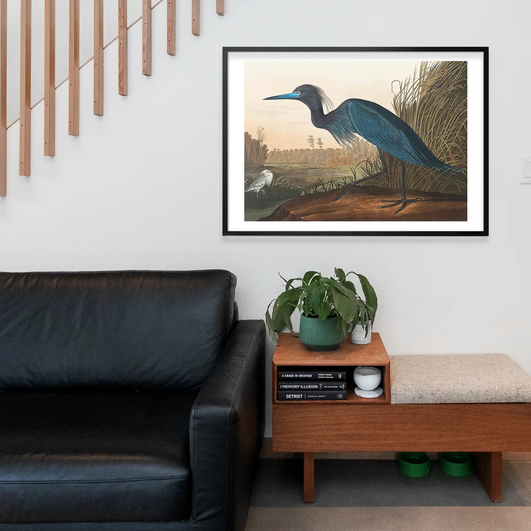 Blue Crane Vintage Bird Print