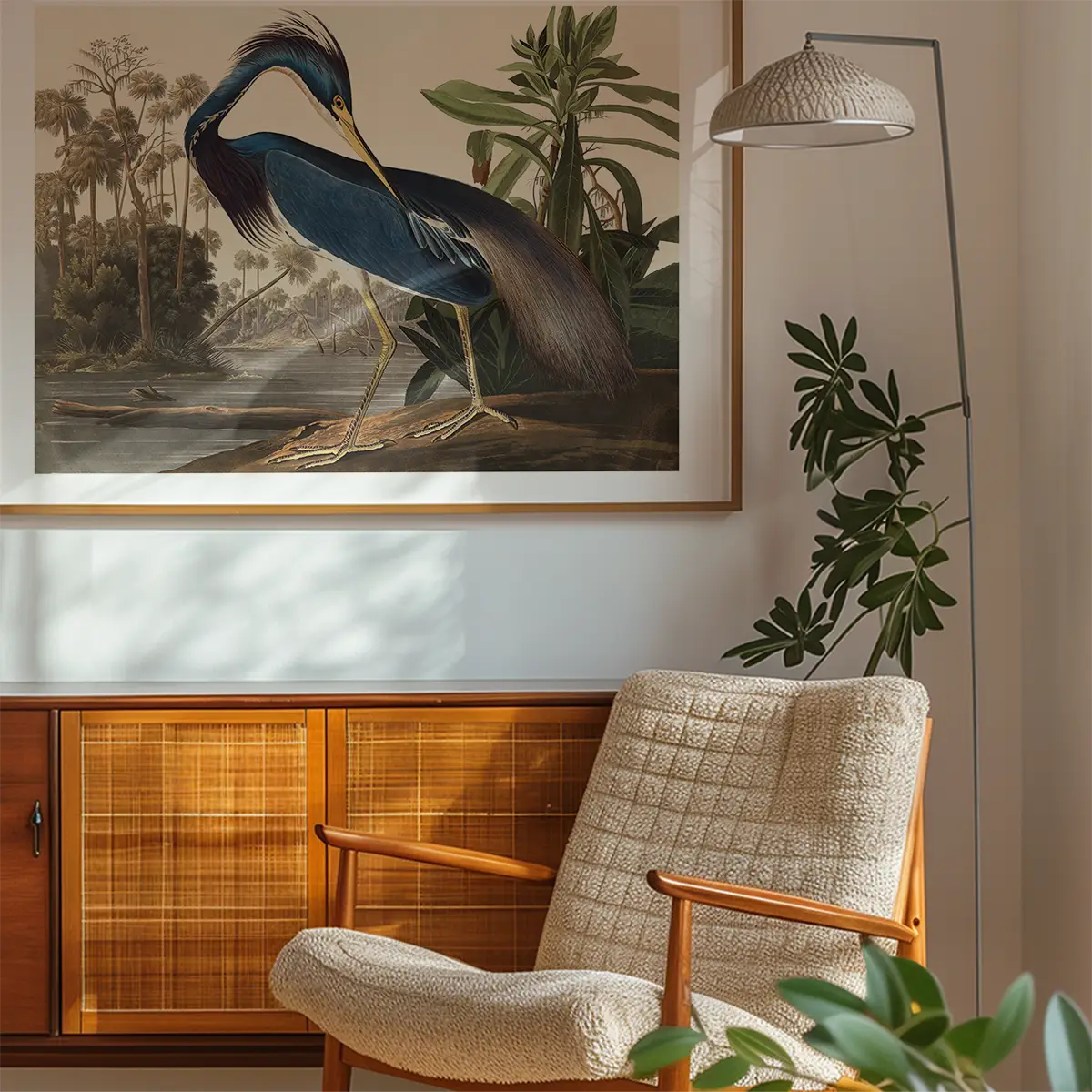 Louisiana Heron Vintage Bird Print