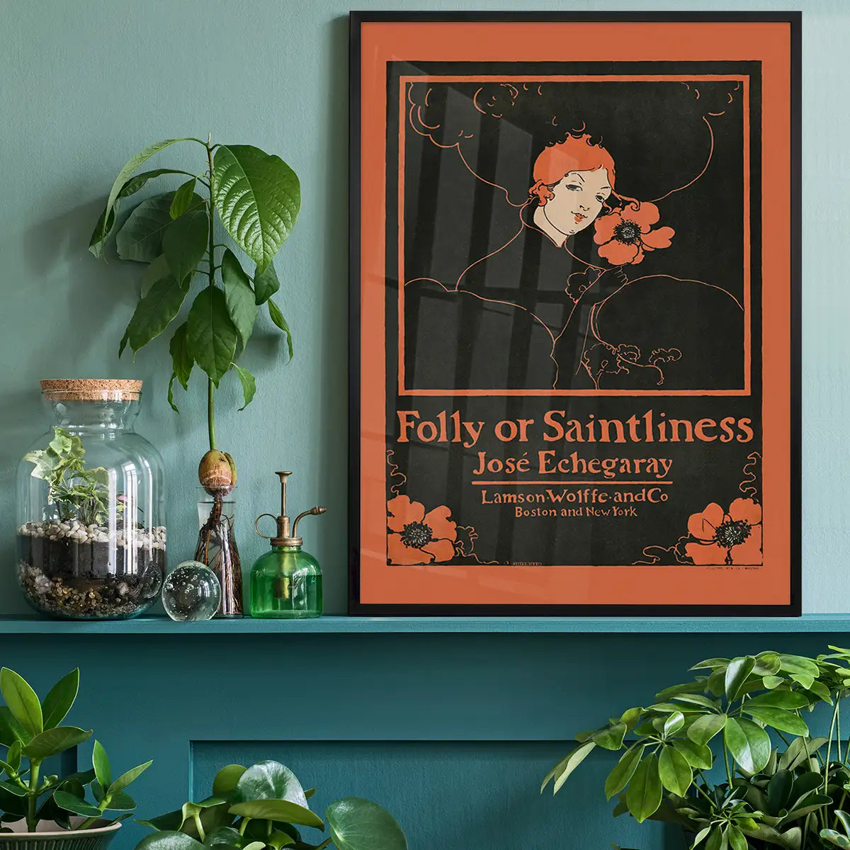Folly or Saintliness vintage poster of a woman by Ethel Reed