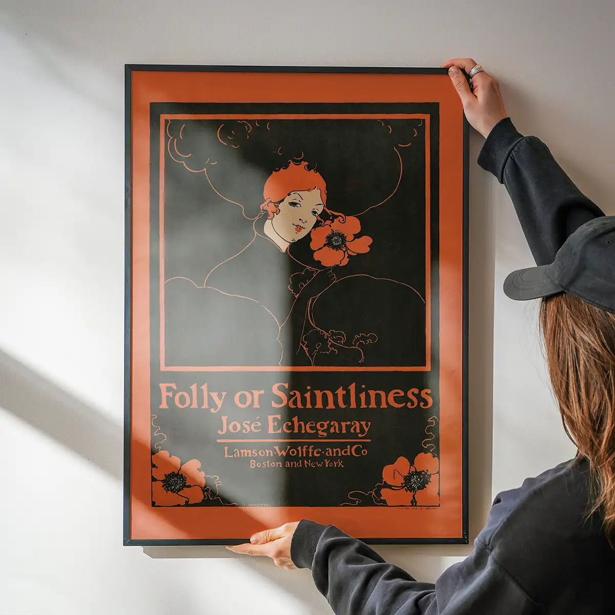 Folly or Saintliness vintage poster of a woman by Ethel Reed