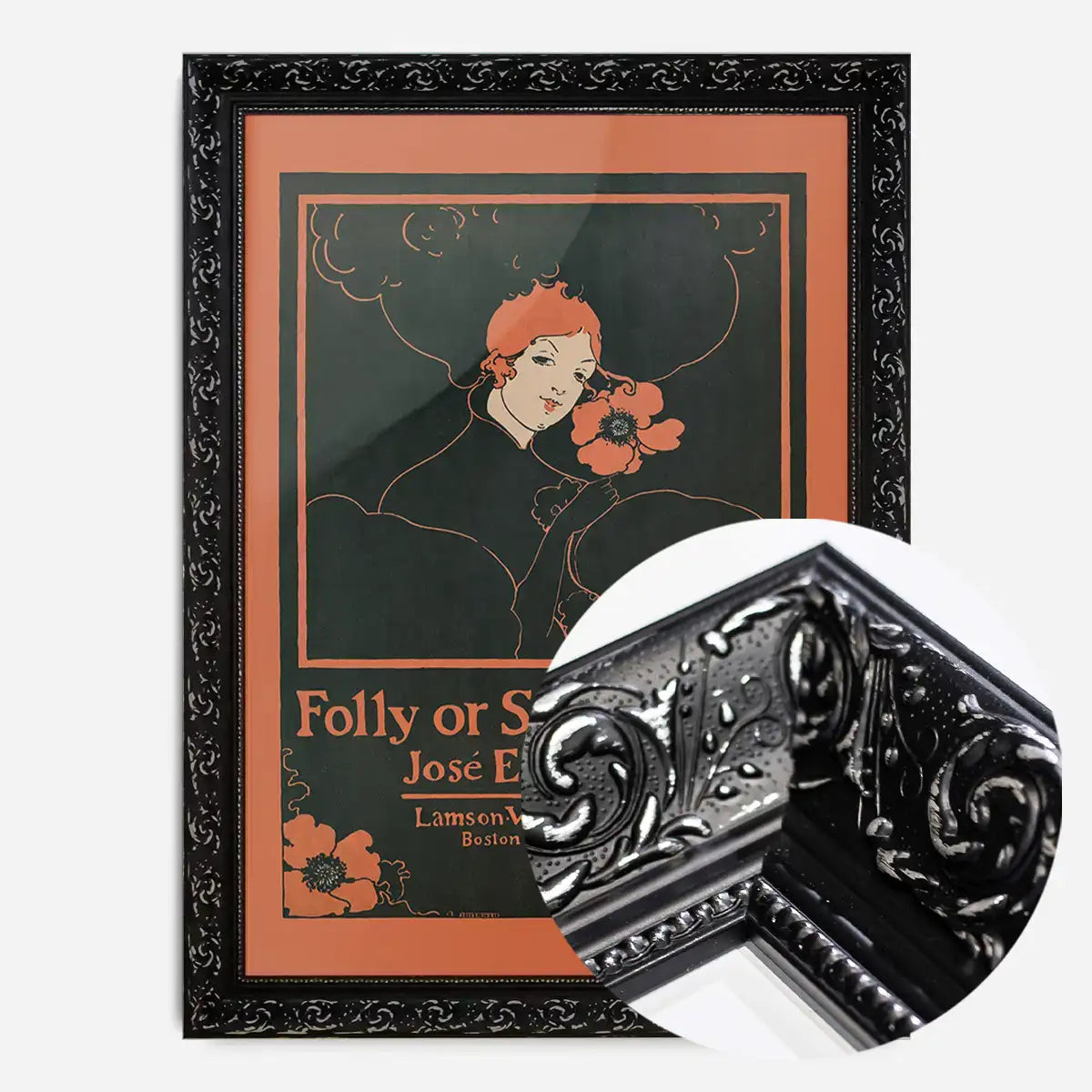 Folly or Saintliness vintage poster of a woman by Ethel Reed