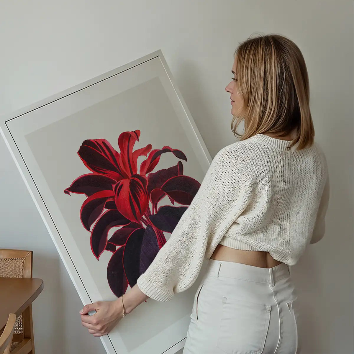 Hand drawn Hawaiian Ti plant print