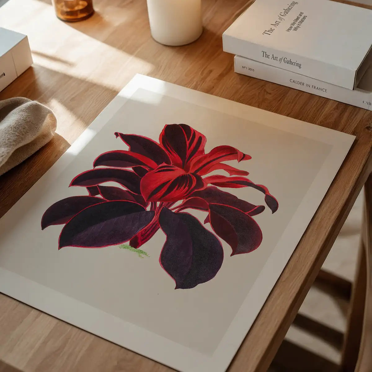 Hand drawn Hawaiian Ti plant print