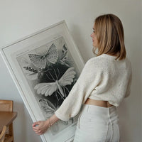 Moths Black & White Illustration Gothic Print