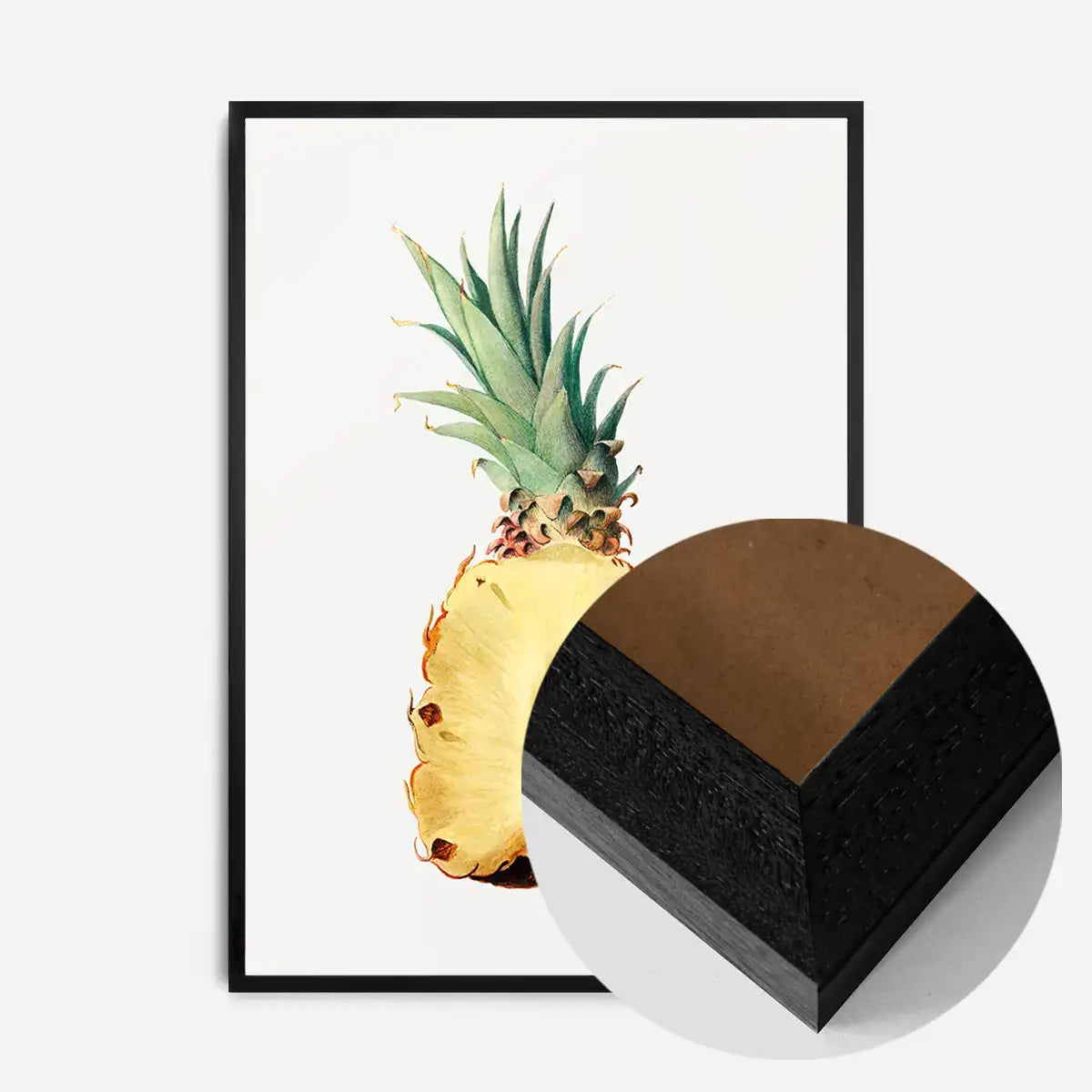 Vintage Half Pineapple Fruit Illustration Print