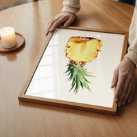 Vintage Half Pineapple Fruit Illustration Print