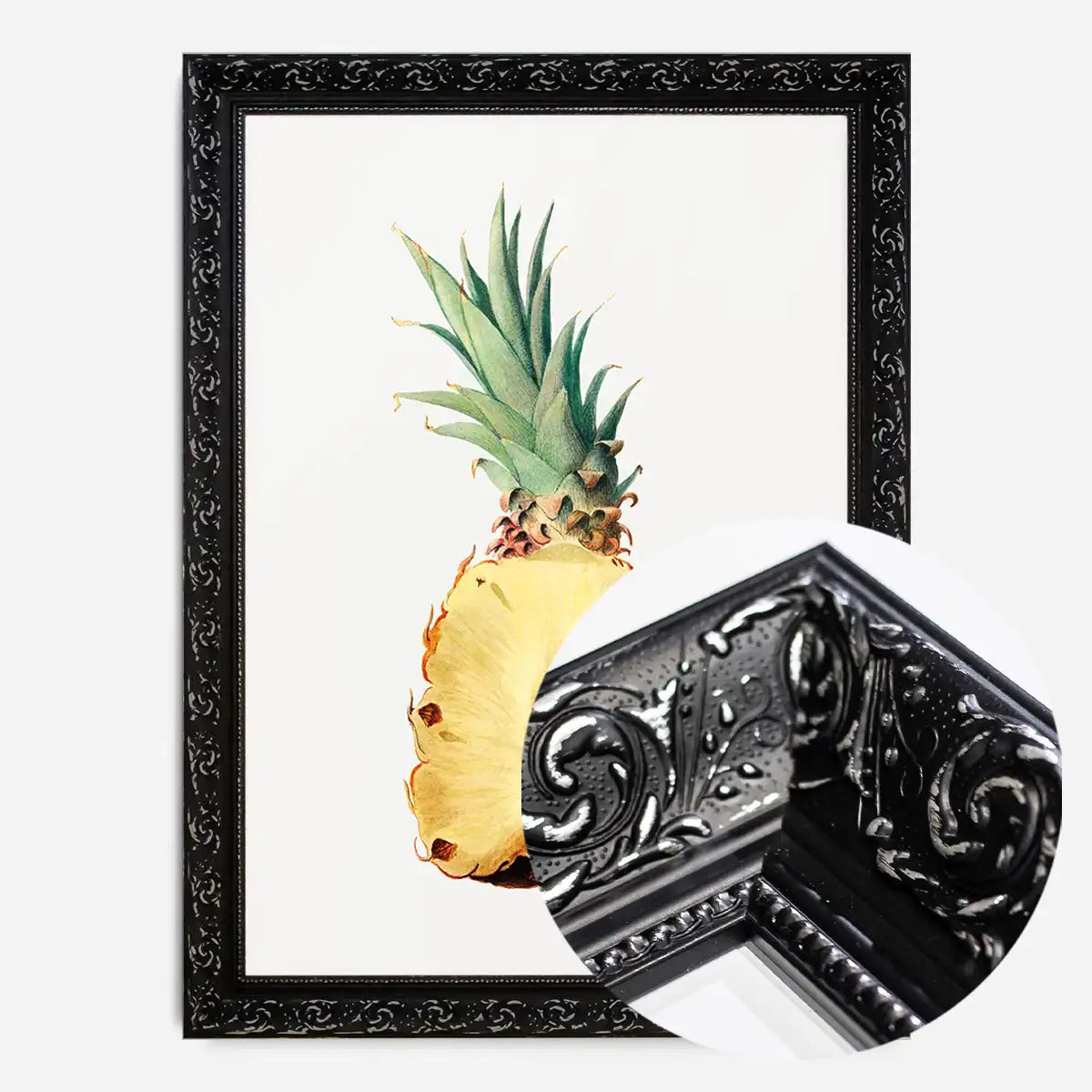 Vintage Half Pineapple Fruit Illustration Print